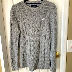 NEW: Hollister cable knit gray sweater
